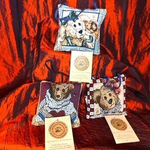 3 Small Decorative Pillows with Ribbon Hanger! 2 Teddy Bear and 1 Bunny …